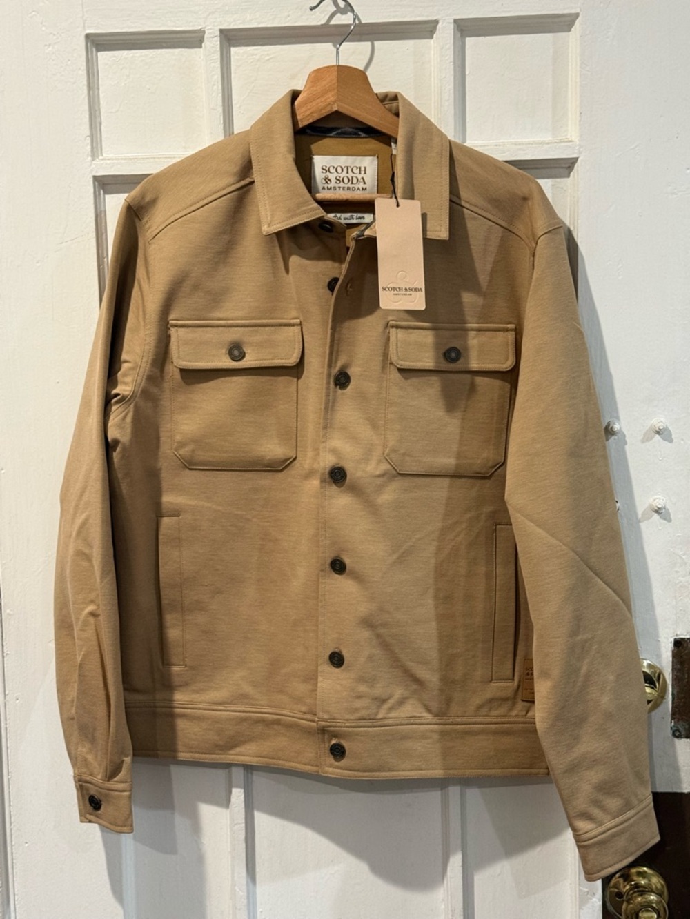 Scotch & Soda Men's Khaki Button-Front Shirt Jacket